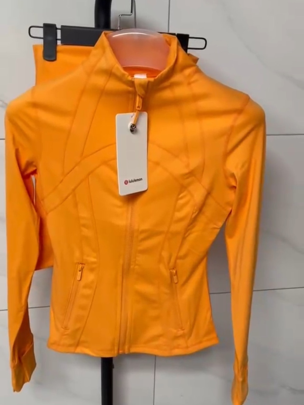 lululemon athletica Vibrant Orange Full-Zip Bomber Jacket